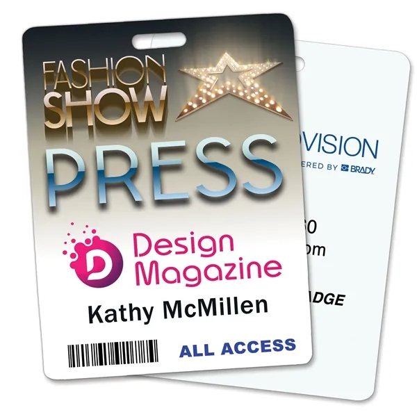 One- or two-sided name badges with a clear plastic pouch, digitally... from ASI 79898 Promovision / PROMOVISION