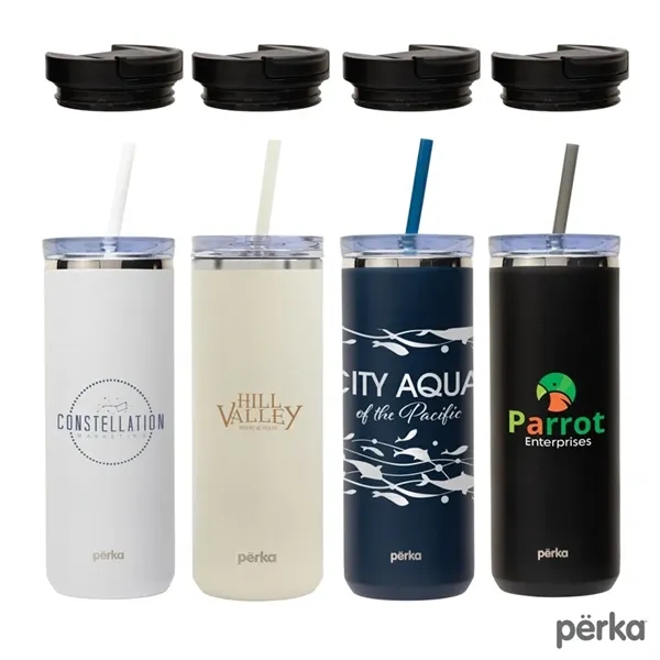 Perka® Trent 18 oz. Double Wall, Stainless Steel Hot/Cold...... from ASI 67866 Logomark/Valumark