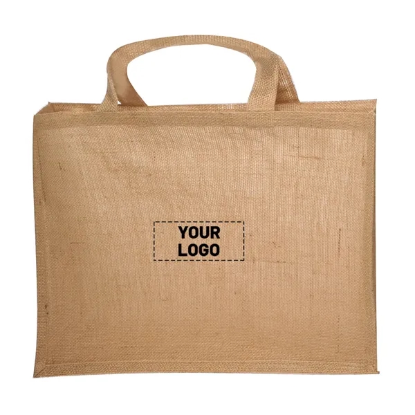 Large tote bag made of natural jute fiber plus 1 color... from ASI 37218 Athena Promo (tm)