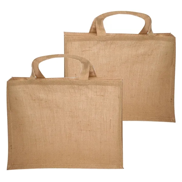 Large tote bag made of natural jute fiber plus 1 color... from ASI 37218 Athena Promo (tm)