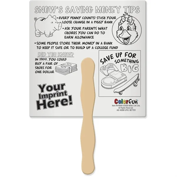 Double-sided color fun fan for kids to color in while learning... from ASI 54100 Fields Manufacturing Inc / Better Life Line