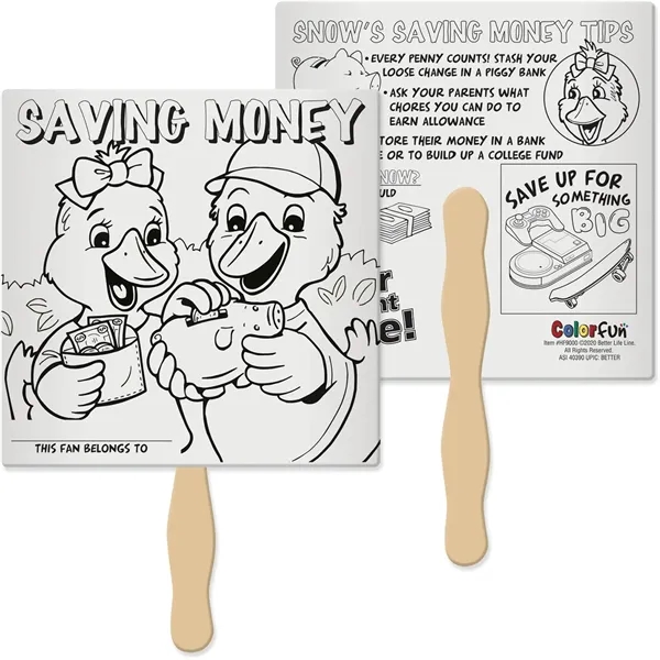 Double-sided color fun fan for kids to color in while learning... from ASI 54100 Fields Manufacturing Inc / Better Life Line