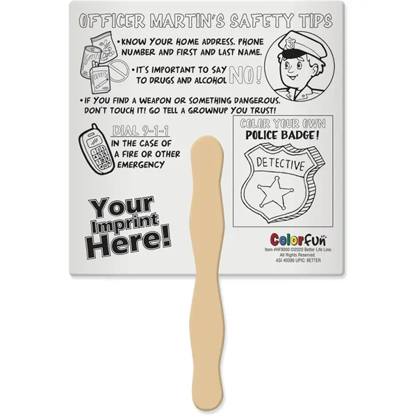 Double-sided color fun fan for kids to color in while learning... from ASI 54100 Fields Manufacturing Inc / Better Life Line