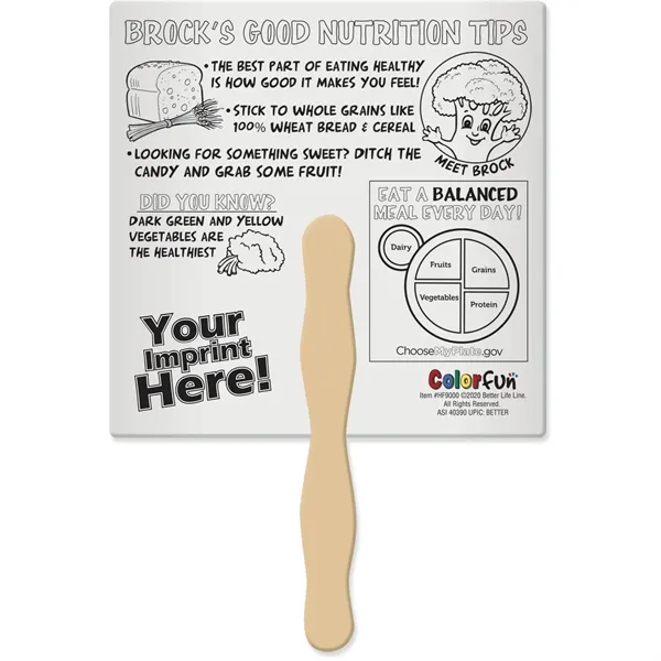 Double-sided color fun fan for kids to color in while learning... from ASI 54100 Fields Manufacturing Inc / Better Life Line