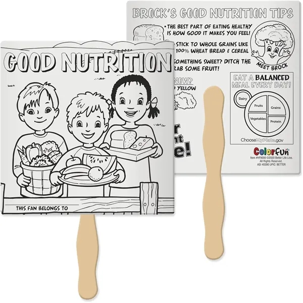Double-sided color fun fan for kids to color in while learning... from ASI 54100 Fields Manufacturing Inc / Better Life Line