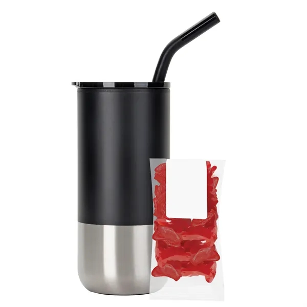 16 oz. Tumbler w/ Stainless Steel Straw & Plastic Liner; set... from ASI 71685 Midnite Snax® / Promo Revolution