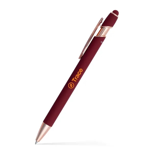 Click-action stylus pen with gel ink made with rose gold colored... from ASI 90859 Tempo Industries Inc / Tempo