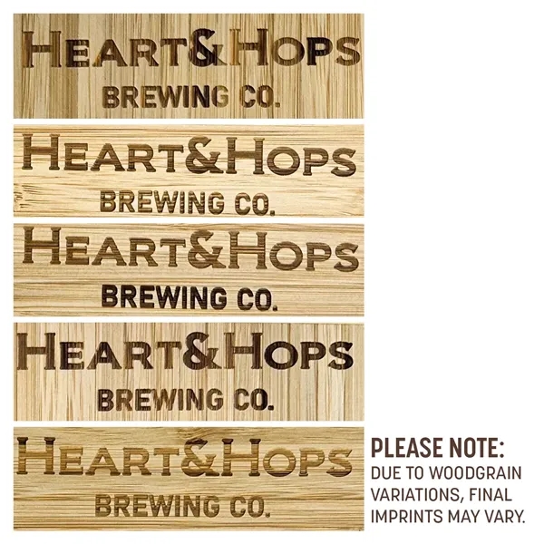 Eco-friendly bamboo cutting board with two-tone design, perfect for laser engraving... from ASI 92980 WOV-IN® / Universal Strap/Wov-In Line