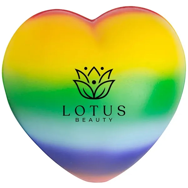 Rainbow colored, heart-shaped stress reliever.... from ASI 34415 Alpi International LTD