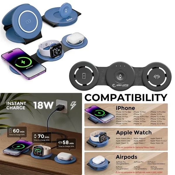 3 in 1 Charging Station for Apple Multiple Devices, Wireless Charger... from ASI 79909 Promotek