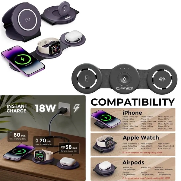 3 in 1 Charging Station for Apple Multiple Devices, Wireless Charger... from ASI 79909 Promotek