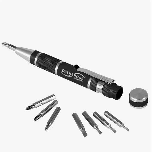 8 tip screwdriver with 4 Phillips and 4 flathead interchangeable bits.... from ASI 68507 The Magnet Group / Innovations by Magnet™