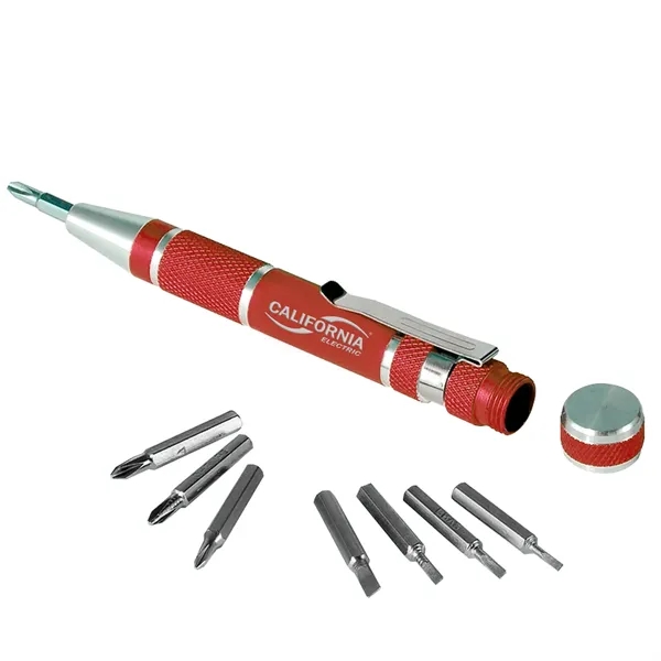 8 tip screwdriver with 4 Phillips and 4 flathead interchangeable bits.... from ASI 68507 The Magnet Group / Innovations by Magnet™