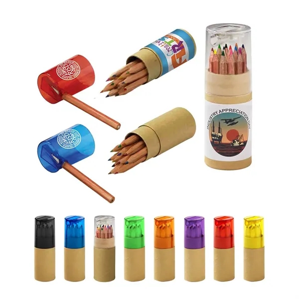 12-piece colored pencil set in tube with sharpener.... from ASI 63549 Jornik Manufacturing Corp / Jornik