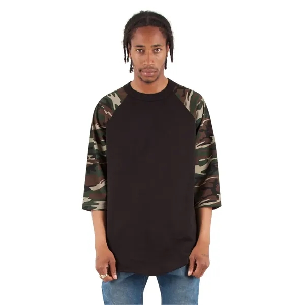 Shaka Wear Three-Quarter Sleeve Camo Raglan T-Shirt... from ASI 84358 S&S Activewear