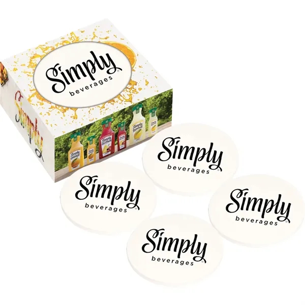 4 1/4" x 1/4" ceramic coaster set with full-color box and... from ASI 54100 Fields Manufacturing Inc / TargetLine®