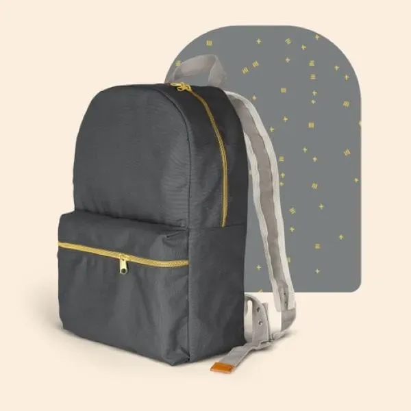 Backpack with heavyweight canvas exterior and smooth pull nylon zipper available... from ASI 74710 Numo / City Cut & Sew