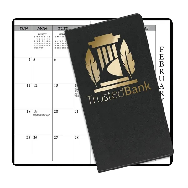 6.75"H x 3.62"W 14-month summer academic planner with an executive vinyl... from ASI 54040 Fey Promo / Fey Calendar Impressions