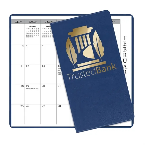 6.75"H x 3.62"W 14-month summer academic planner with an executive vinyl... from ASI 54040 Fey Promo / Fey Calendar Impressions