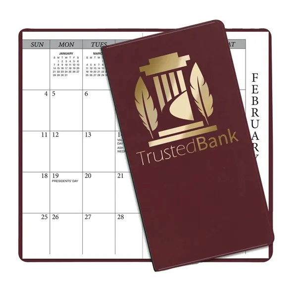 6.75"H x 3.62"W 14-month summer academic planner with an executive vinyl... from ASI 54040 Fey Promo / Fey Calendar Impressions