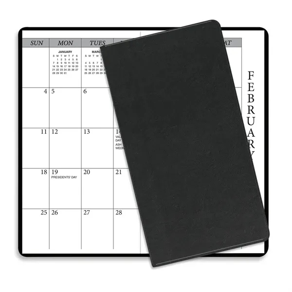 6.75"H x 3.62"W 14-month summer academic planner with an executive vinyl... from ASI 54040 Fey Promo / Fey Calendar Impressions