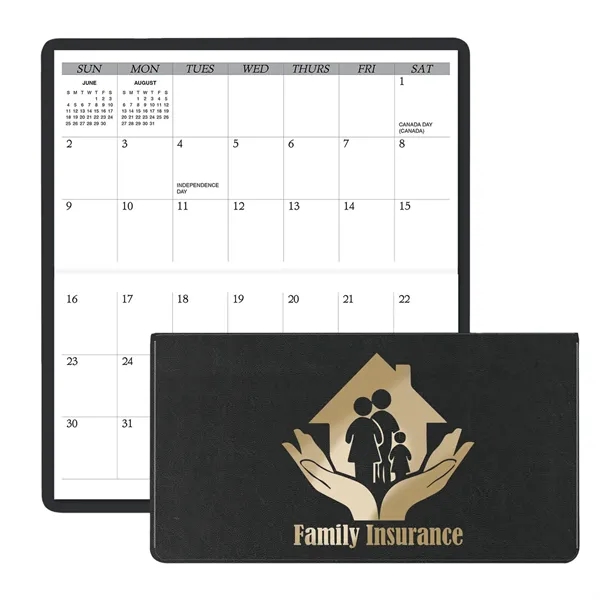 3.62"H x 6.75"W 13-month horizontally-oriented folding planner with executive vinyl cover.... from ASI 54040 Fey Promo / Fey Calendar Impressions