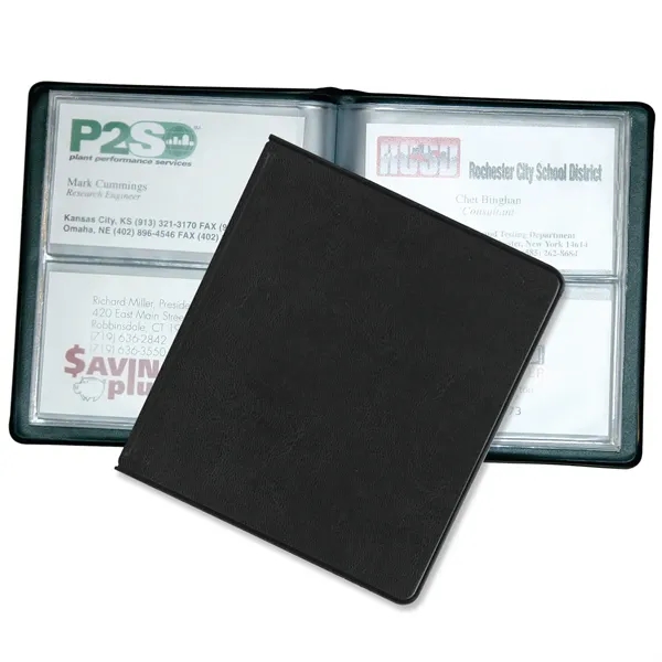 Executive vinyl business card holder measuring 5.25"H x 4.5"W closed with... from ASI 54040 Fey Promo