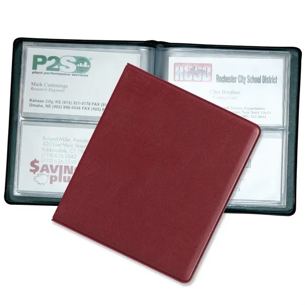 Executive vinyl business card holder measuring 5.25"H x 4.5"W closed with... from ASI 54040 Fey Promo