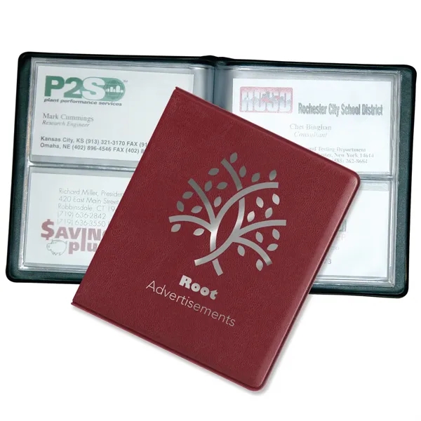Executive vinyl business card holder measuring 5.25"H x 4.5"W closed with... from ASI 54040 Fey Promo