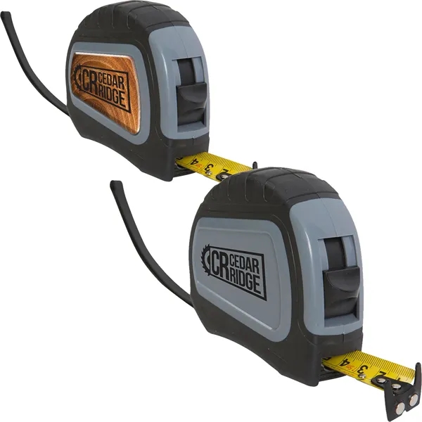 25' tape measure with pull and press-to-lock feature, magnetic dual end... from ASI 61966 HPG / Beacon Promotions