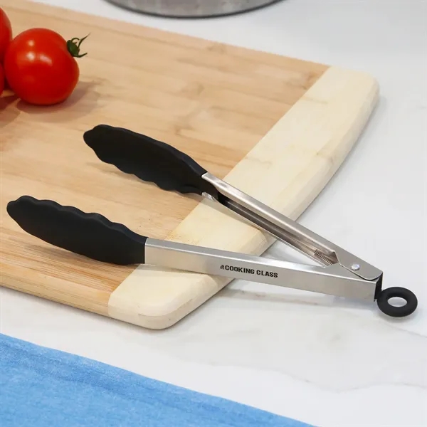 Blaze 9" Stainless & Silicone Tongs.  Perfect for both kitchen... from ASI 61966 HPG / Beacon Promotions