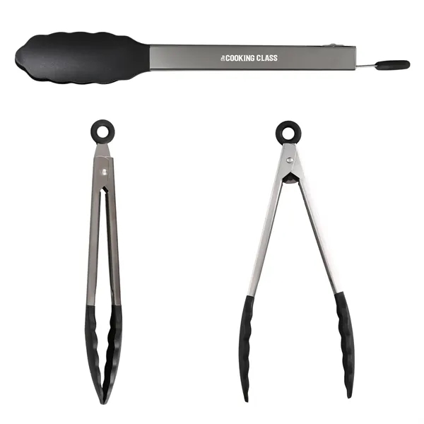 Blaze 9" Stainless & Silicone Tongs.  Perfect for both kitchen... from ASI 61966 HPG / Beacon Promotions