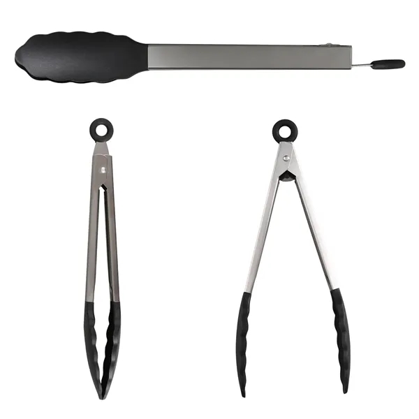 Blaze 9" Stainless & Silicone Tongs.  Perfect for both kitchen... from ASI 61966 HPG / Beacon Promotions