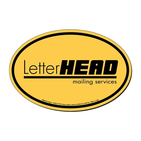 4"H x 6"W oval shaped magnetic sign with 30 mil thickness... from ASI 54040 Fey Promo / Magna-Tel by Fey