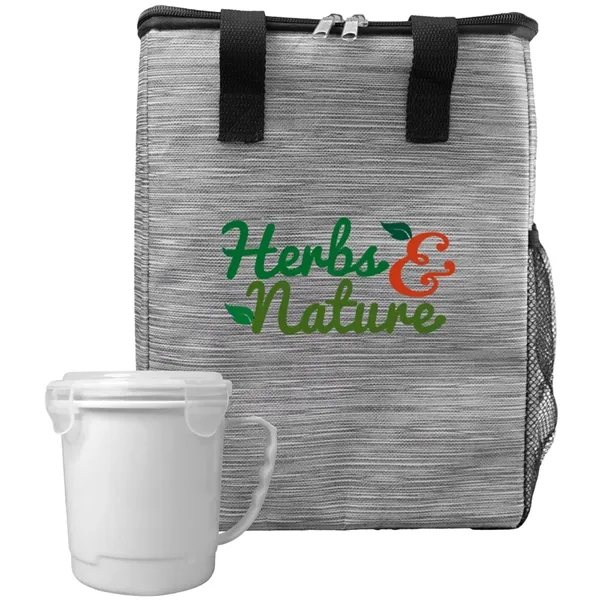 Gift set with an insulated cooler tote bag and soup mug... from ASI 39552 BEL Promo