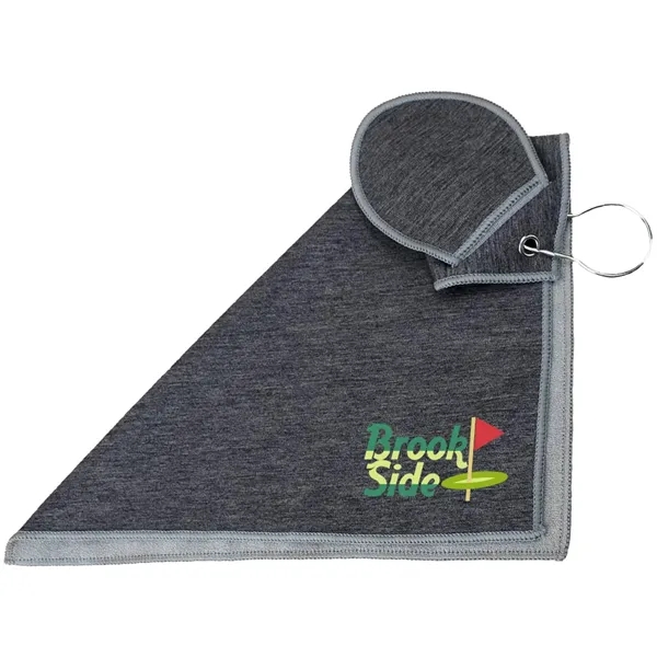 12.5" x 12.5" recycled PET golf towel with pocket for golf... from ASI 39552 BEL Promo