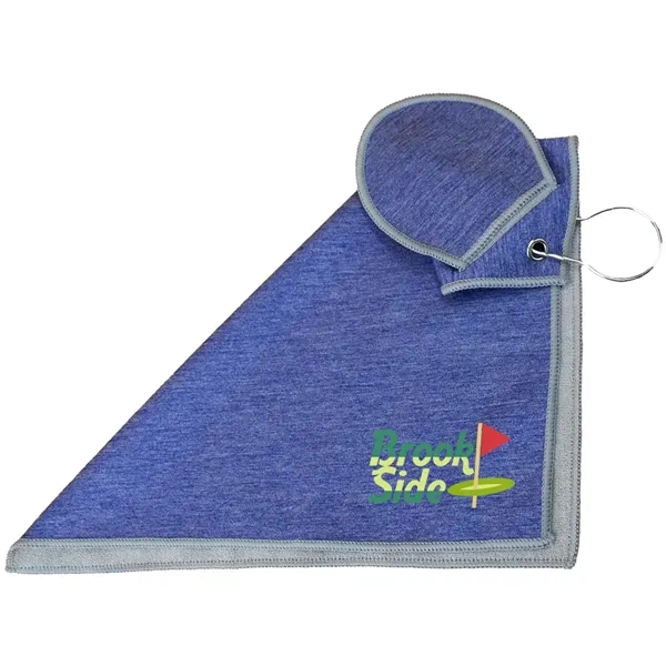 12.5" x 12.5" recycled PET golf towel with pocket for golf... from ASI 39552 BEL Promo