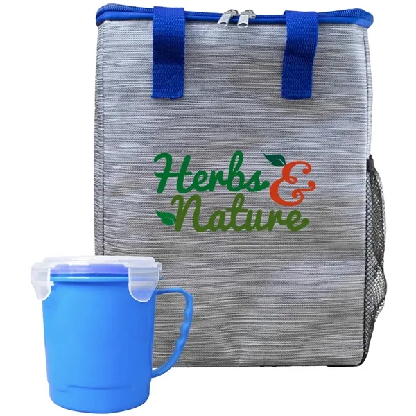 Gift set with an insulated cooler tote bag and soup mug... from ASI 39552 BEL Promo