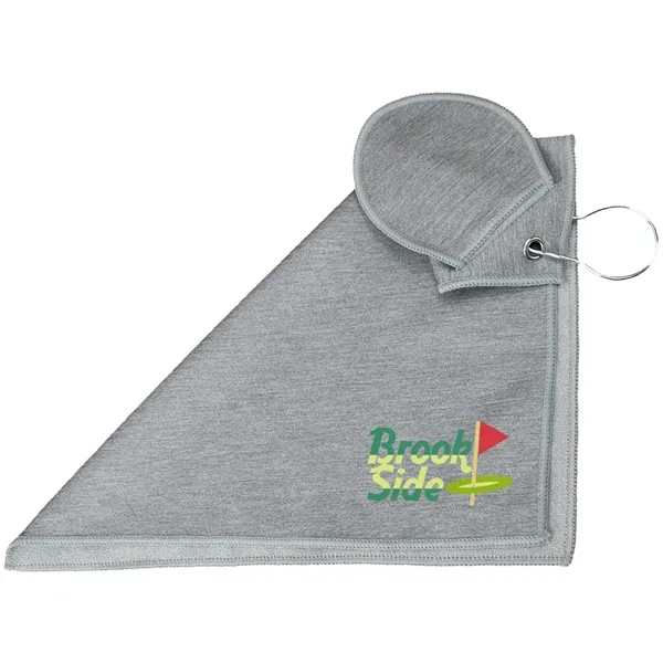 12.5" x 12.5" recycled PET golf towel with pocket for golf... from ASI 39552 BEL Promo