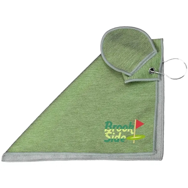 12.5" x 12.5" recycled PET golf towel with pocket for golf... from ASI 39552 BEL Promo