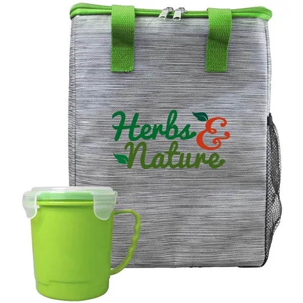 Gift set with an insulated cooler tote bag and soup mug... from ASI 39552 BEL Promo