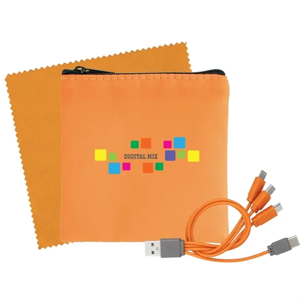 Cable and cloth set with tech pouch, cleaning cloth, and 4-in-1... from ASI 39552 BEL Promo