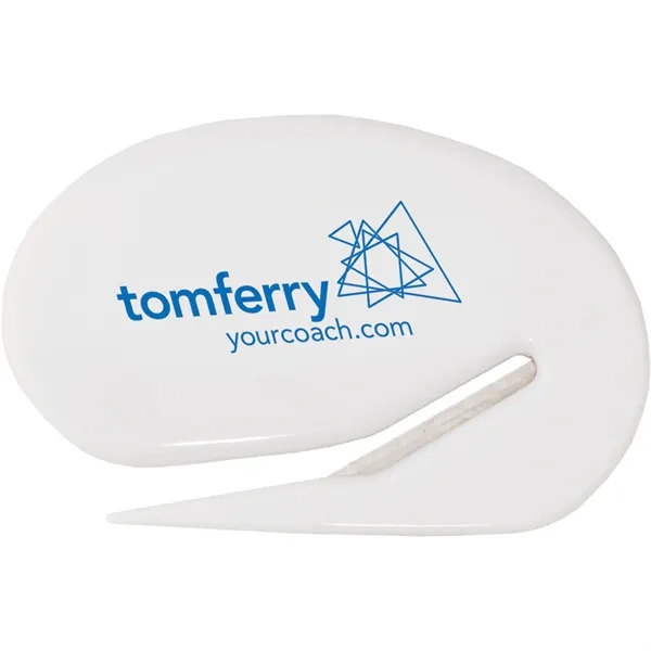 Letter opener measuring 2 7/8" x 1 7/8" in blue or... from ASI 54100 Fields Manufacturing Inc / TargetLine®