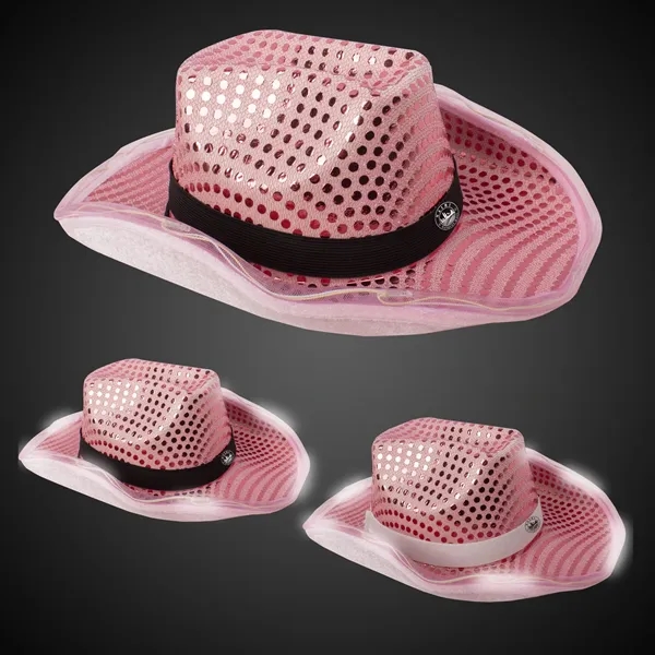 Pink Light Up Sequin Cowboy Hat... from ASI 42016 Brighter Promotions Inc