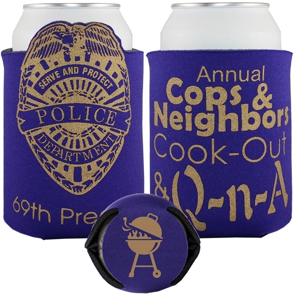 Beverage holder with theme design on front.... from ASI 35745 American Zebra Line/AZL / The American Zebra Line