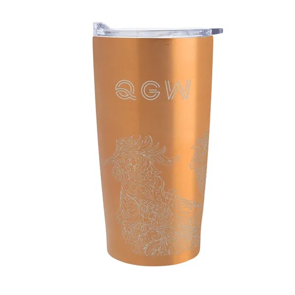 20 ounce stainless steel tumbler with double-wall construction, snap-on and spill-resistant... from ASI 61125 Hit Promotional Products / Hit®