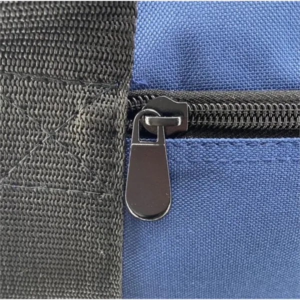 Contrasting black bottom,Black detachable/adjustable strap,Top and side grip handles,Front zipper pocket... from ASI 72657 Active Life Promo / Active Life