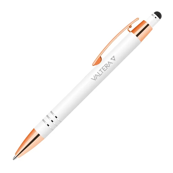 Click action stylus ballpoint pen in rose gold accents.... from ASI 68190 Lungsal / Lungsal