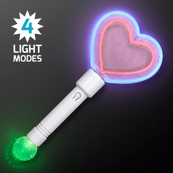 Blank or imprinted. Flashing Rave Party Heart Wand with 4 Light... from ASI 34194 ALightPromos