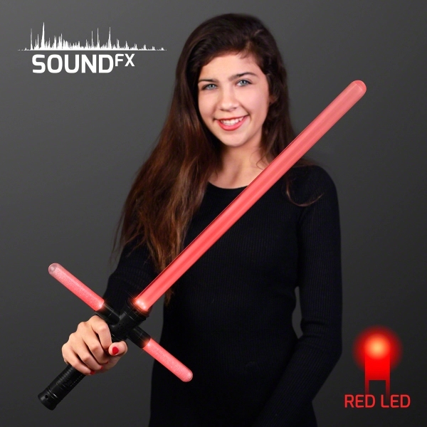 Light Up Cross Saber with LED Crossguard and Crackling Saber Sounds.... from ASI 34194 ALightPromos / Alight Promotional Products